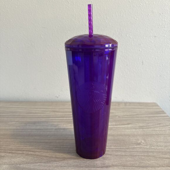 Starbucks Other - Starbucks 24oz Venti purple kaleidoscope domed‎ lid w/ straw tumbler cup